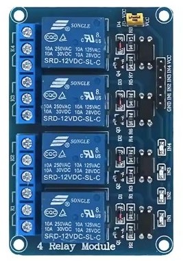 Módulo Rele 4 canais 12V 10A