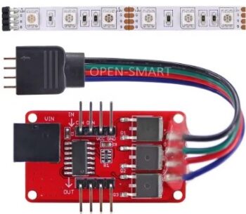 Módulo de driver de tira LED RGB colorido com conector DC + faixa de LED RGB de 10 cm