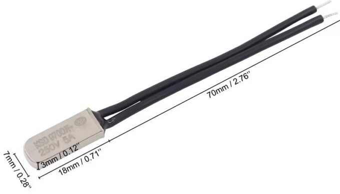 Interruptor/Sensor de Temperatura de Metal KSD9700 5A 250V 45°C ( N.A ) - Imagem 3