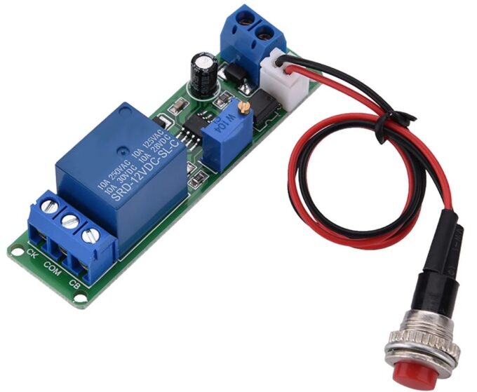 Módulo relé de atraso de tempo 12V 10A ( 1 a 10S ) - Imagem 3